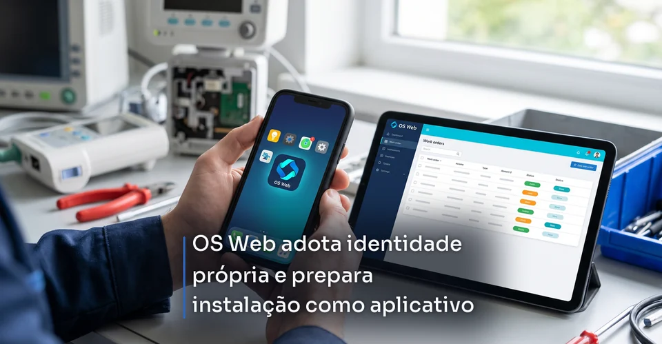 Arte de notícia corporativa para OS Web adota identidade própria e prepara instalação como aplicativo