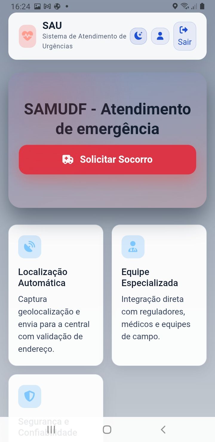 Solicitação de socorro pelo cidadão — app SAU 360 / SAMU 192