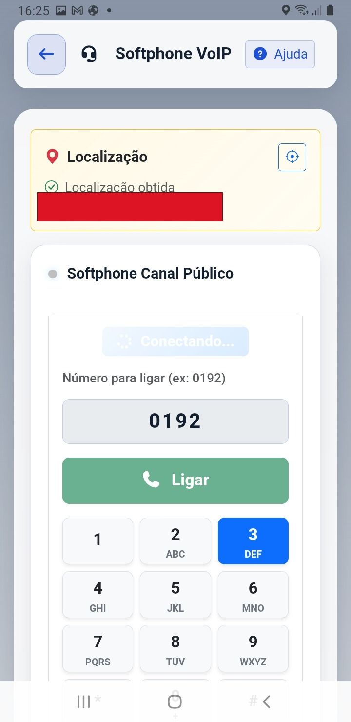 Softphone integrado ao canal 0192 — app SAU 360 / SAMU 192
